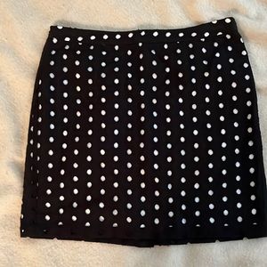 Black LOFT eyelet skirt with white lining, size 4P